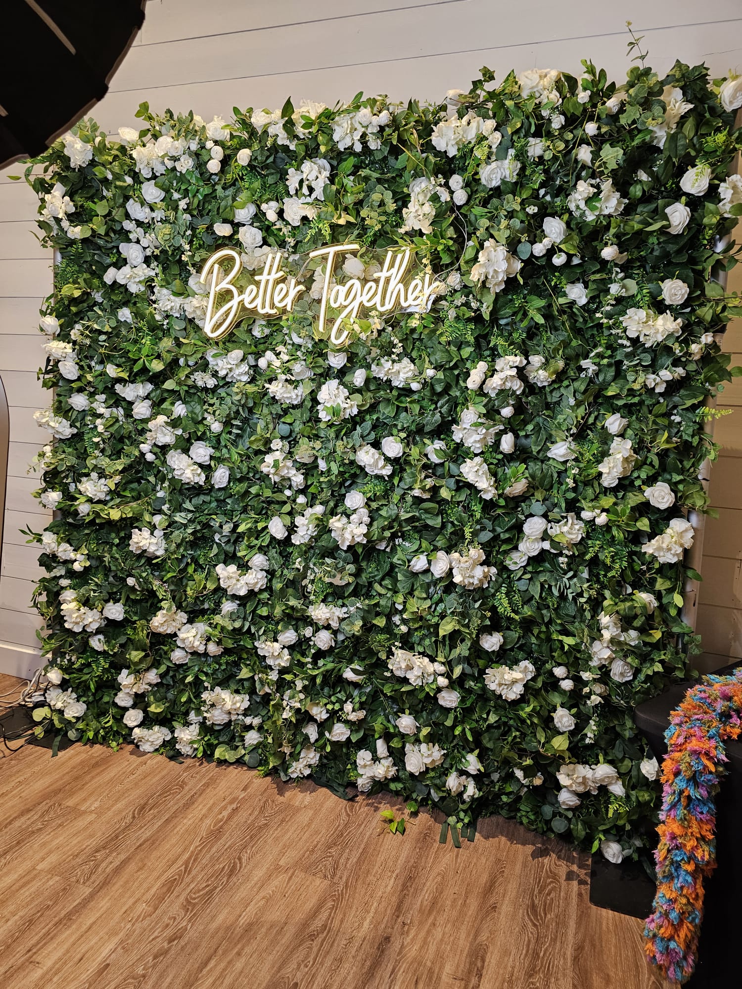green rose flower wall