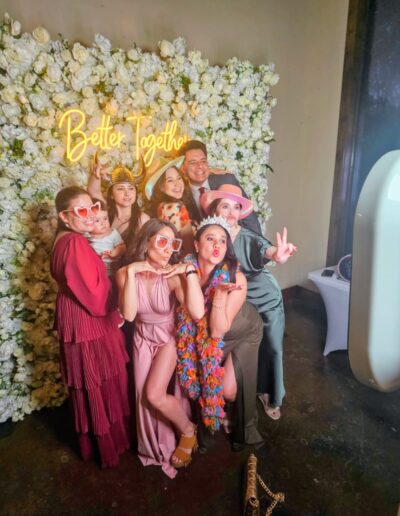 Luxury flower wall photo booth experience in Dallas Fort Worth