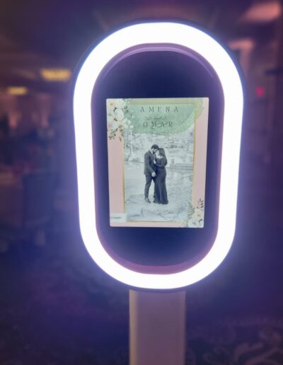 Modern DFW photo booth rental setup with LED ring lighting