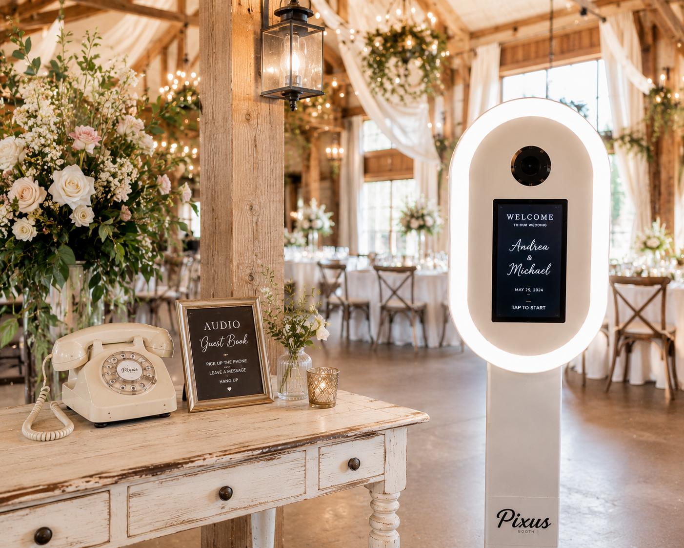 PixUs Booth setup at Arlington wedding venue